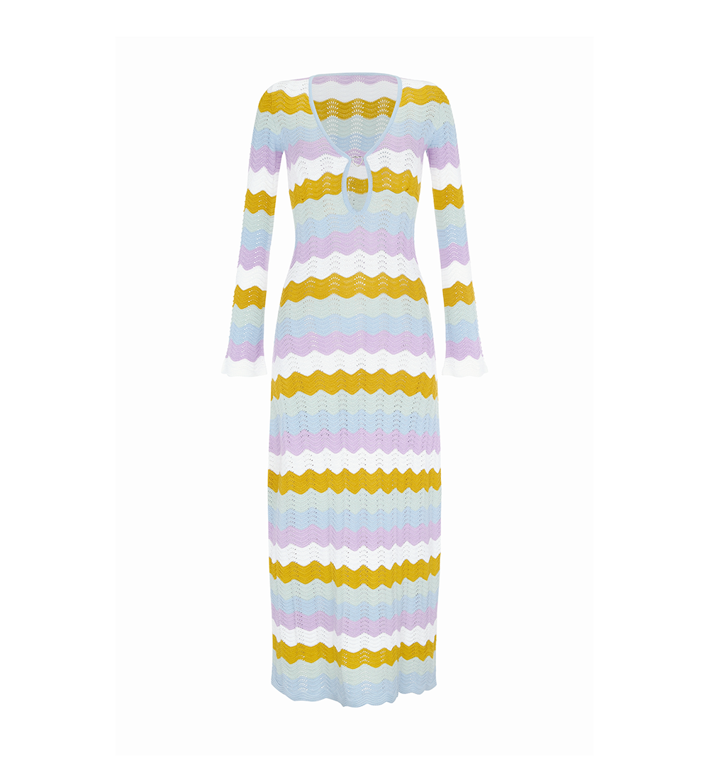 pastel knitted dress Ella Multicolor Maxi | Dresses EU-Spain