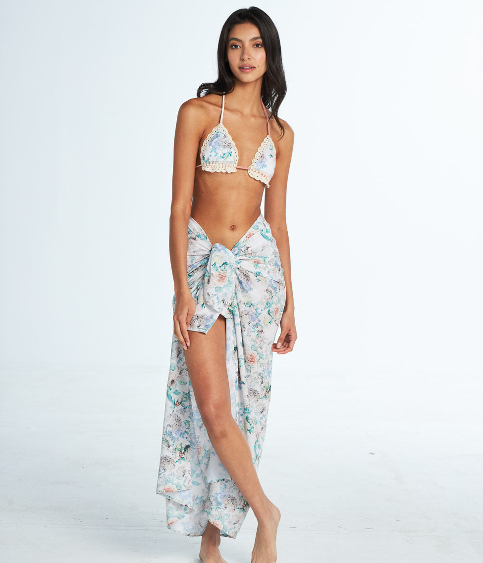 skirt with flowers print beachwear