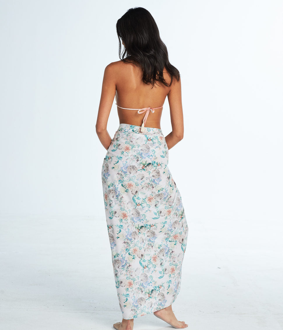 skirt with flowers print beachwear