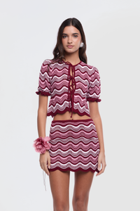 Sisa Wavy Burgundy Top