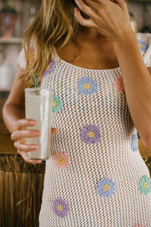 Daisy Crochet Mini Dress