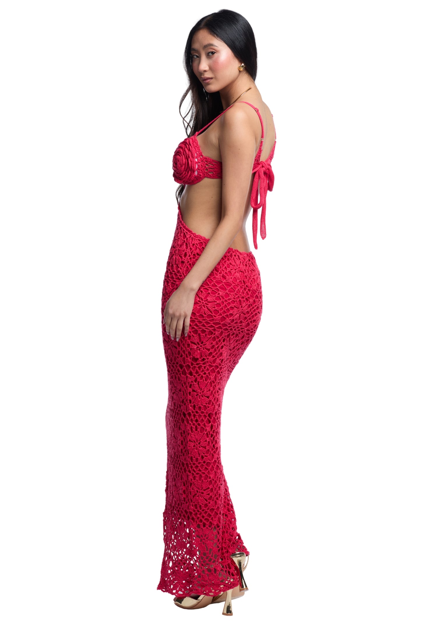 red crochet dress Martina Rose Red Crochet Dress – CAPITTANA