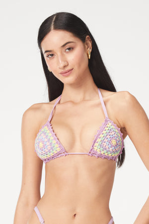 Cuba Lilac Crochet Bikini Top