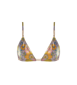 Dalia Metallic Flowers Bikini Top