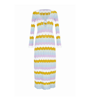 Ella Multicolor Pastel Knitted Maxi Dress