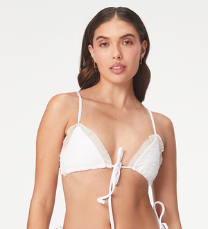 Gaia White Bikini Top