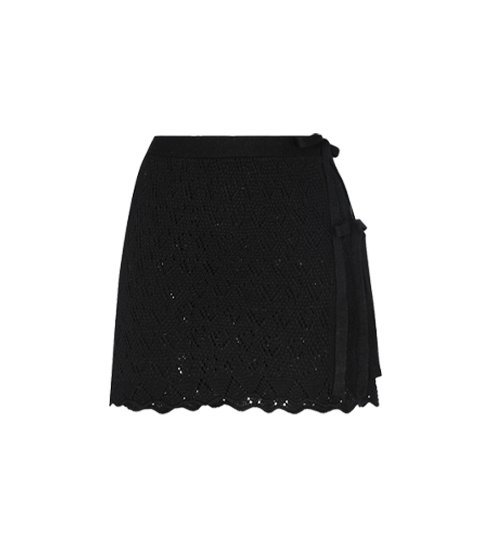 Kaia Black Knitted Skirt – CAPITTANA